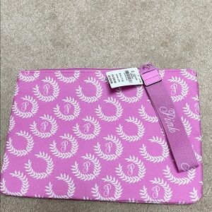 PINK Victoria's Secret Pink and White Logo Wristlet Pouch